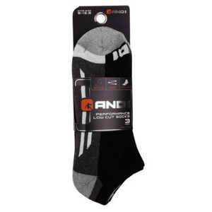 3-Pack-AND1-Performance-Quarter-Cut-Cushion-Socks-size-6-12-5-BLACK-Gray