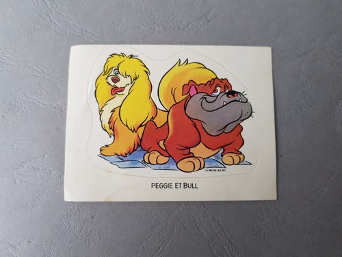 Autocollant La vache qui rit DISNEY La belle et le clochard Peggie et Bull 1976 - 第 1/11 張圖片