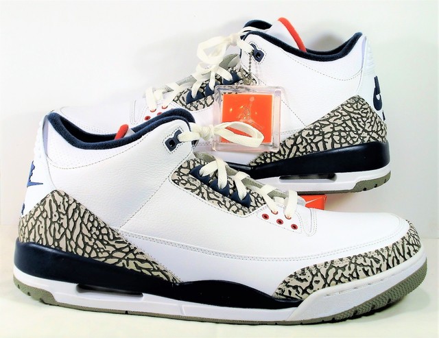 Nike Air Jordan Retro 3 III True Blue & White & Red Cement Sz 17 NEW 854262 106 | eBay