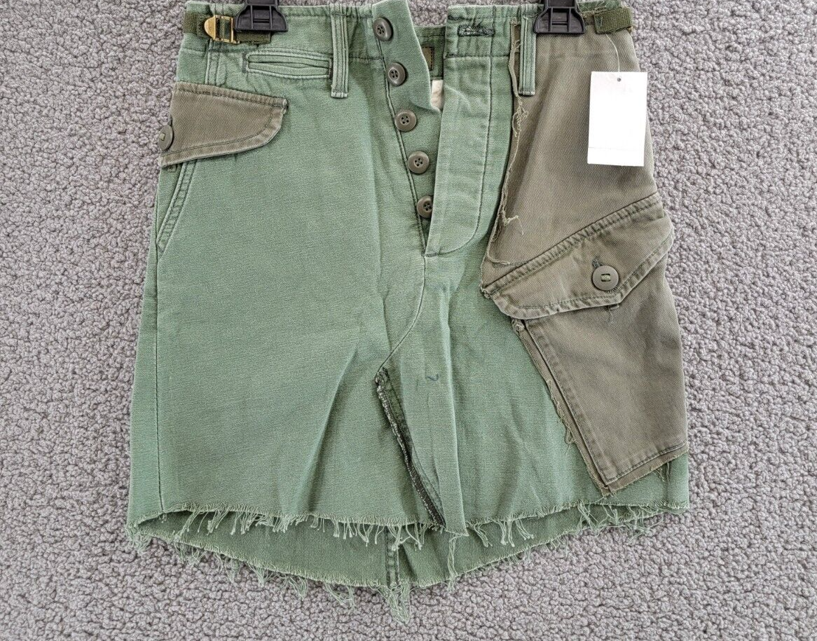 新品未使用　My weakness Skirt Jane グリーン MOTHER The GI Jane Raw Hem Skirt Women's 23 Green Combo