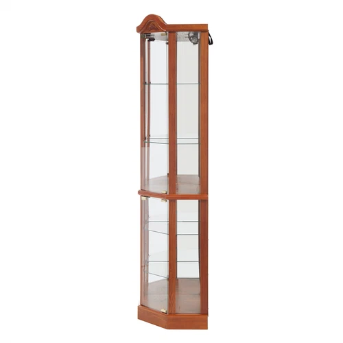Lighted Curio Cabinet Corner Display Cabinet w/ Adjustable Glass Shelves - Picture 13 of 40