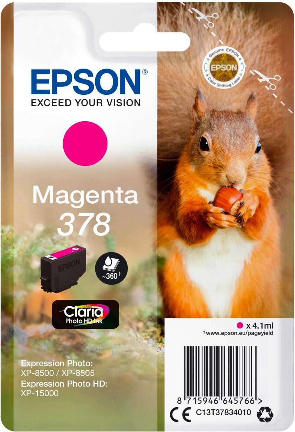 Cartuccia Originale Inkjet Magenta per modello Expression Epson C13T37834020