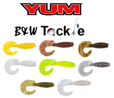 YUM Grub~Choose 1.5, 2 or 3 inch~8 Colors~Soft Plastic~FREE Shipping