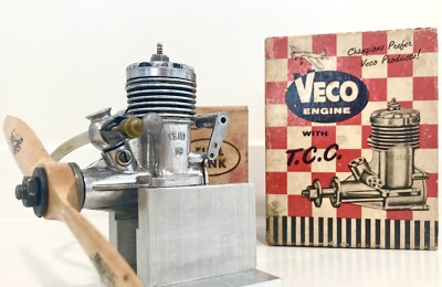 Vintage Veco 19 RC Model Airplane Engine W/ Original Box, Veco