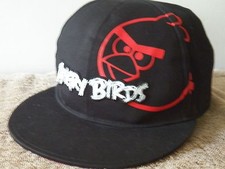 ANGRY BIRDS Black Ball Cap-Flat Bill-Plastic Adj Band One Size Fits Most  38