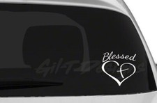 Blessed Heart Cross Vinyl Decal Sticker, Christian, God, Religious ,Oracal 651