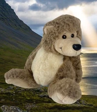 24k Textured Plush Teddy Bear Special Effects Light Brown Tan 1991 Funky Pal