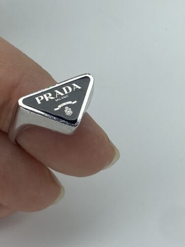 PRADA symbole sterling silver ring (100% authentic) Size 6.5 | eBay