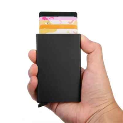Kartenetui RFID Blocker Slim Geldbeutel Geldbörse Pop Up 6 Karten RFID Schutz