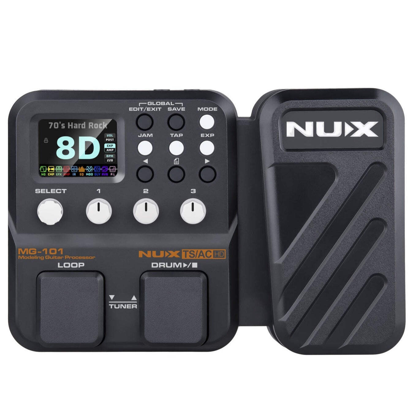 Nu-X MG-101 Multi-Effect Guitar Pedal Drum Machine Looper Processor