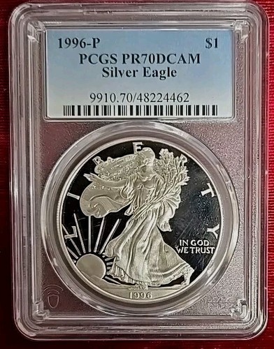 1996 $1 Proof American Silver Eagle PCGS Proof 70