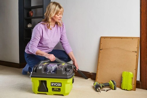 RYOBI ONE+ Cordless Electric 11L Workshop Vac Wet & Dry Vacuum Cleaner - SKIN - Picture 2 of 4