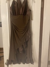 Ballroom Rhythm Dress, Brown Crepe Satin, Size 46