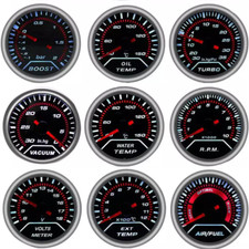2 52mm Led Car Boost Psipressurewateroil Temptachometervoltafregt Gauge
