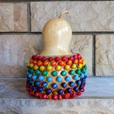7 inches Rainbow wood beaded Gourd shekere, Rhythym Music instrument