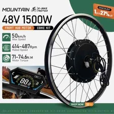 48V 1500W MTB Electric Bicycle Conversion Kit Front Wheel Hub Motor 20-29in 700C