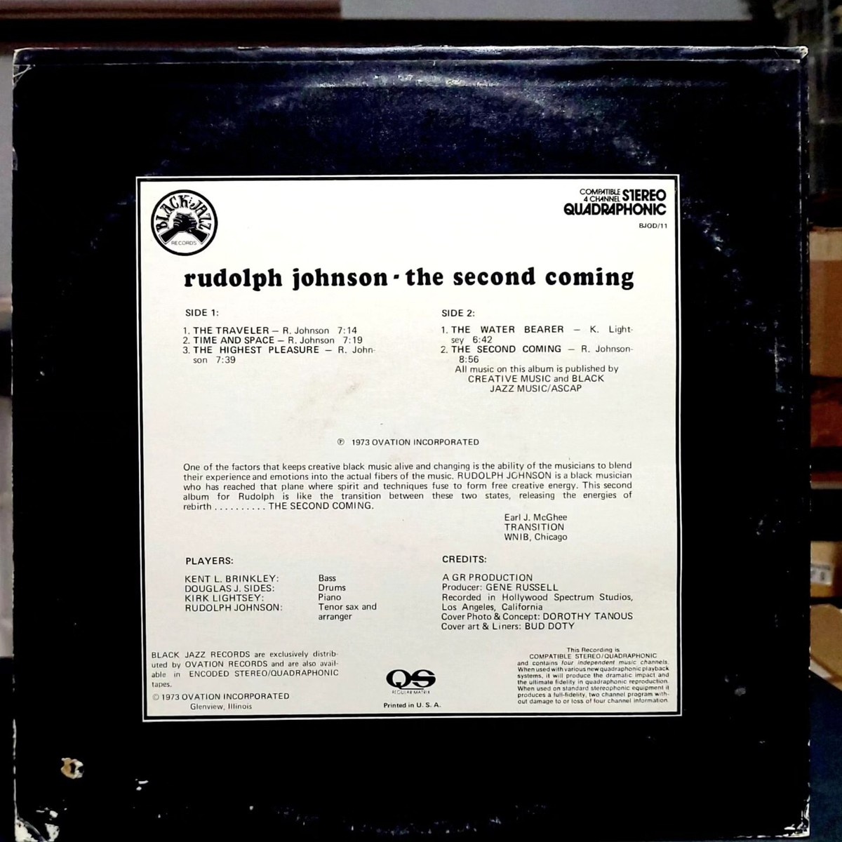 Rudolph Johnson / The Second Coming【12&quot;】 Rudolph Johnson: The Second Coming (1973) Black Jazz