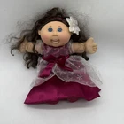 Cabbage Patch Kids Jakks 2012 Holiday Edition Brunette Blue Eyes Dark Red Dress