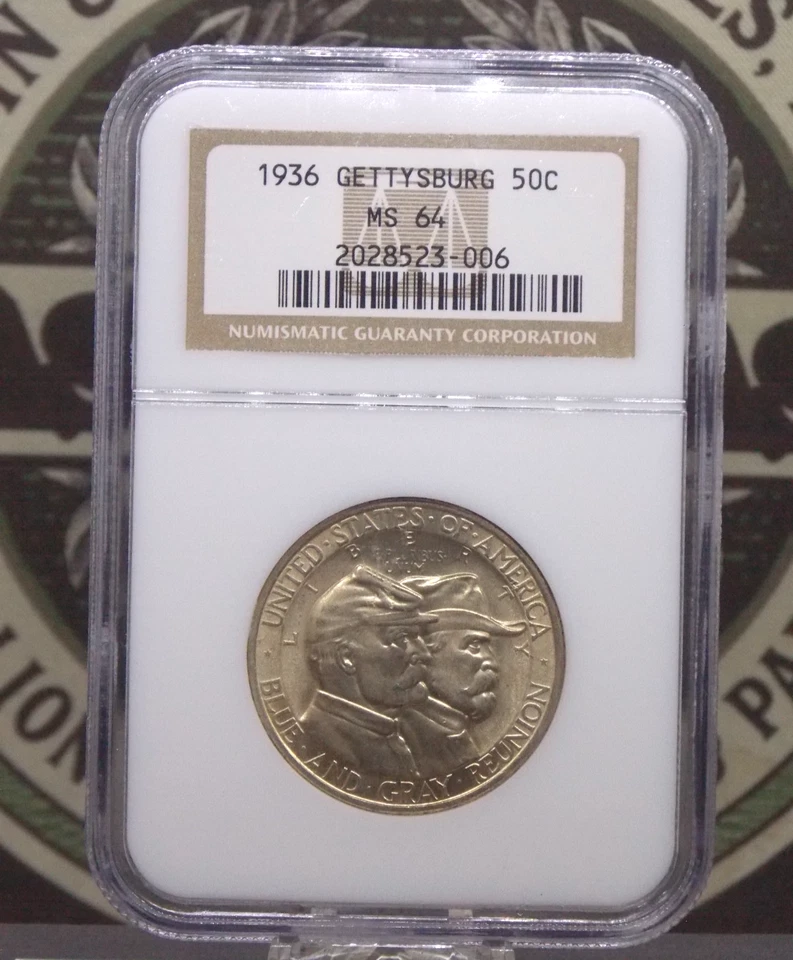 1936 Commemorative *GETTYSBURG* Half Dollar 50c NGC MS64 #006 BU Unc ECC&C, Inc. - Image 3 of 4
