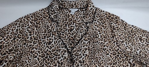 Camicetta top da notte Sofia Intimates By Sofia Vergara marrone stampa leopardo 3X 22W-24W - Foto 3 di 11