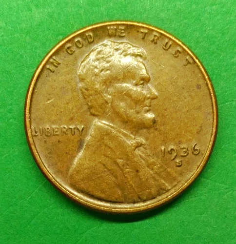 1936-S EF/XF Lincoln Wheat Penny Cent - High Grade Very Nice #15