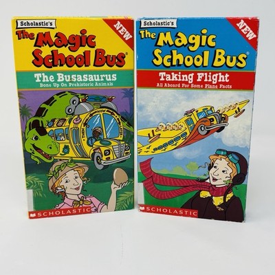 Magic School Bus VHS Tapes The Busasaurus Taking Flight Lot of 2 Ex library