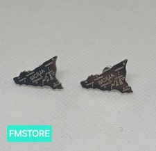 Orecchini Unisex Sicilia Sicily Trinacria in acciaio color Argento Silver  