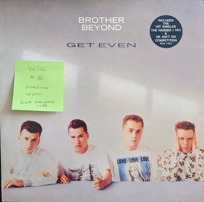 Brother Beyond  Get Even Vinyl Record VG/VG PCS 7327 1988