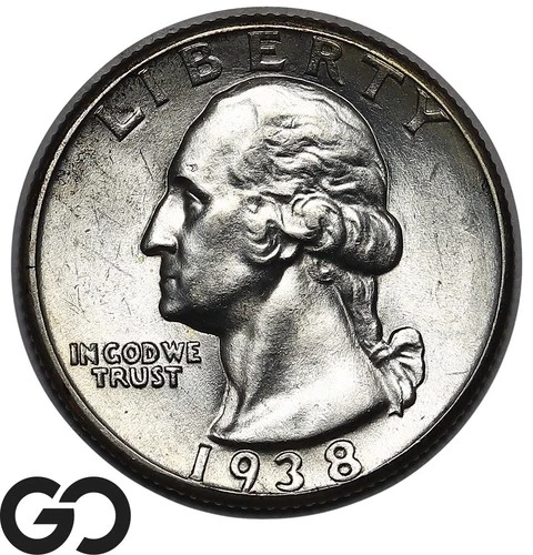 1938 Washington Quarter Solid Gem BU++
