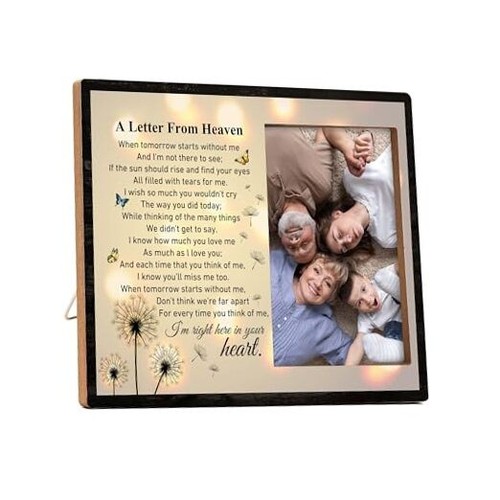 Memorial Pictures Frame, A Letter From Heaven Photo Frame, Sympathy Gifts For