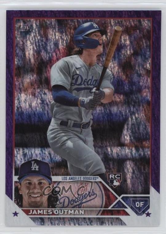 2023 Topps Series 2 Retail Purple Foil 402/799 James Outman #395 0s55