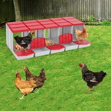 Chicken Nesting Box 10 Compartment Metal Easy Collection Cleaning W/Bracket Legs