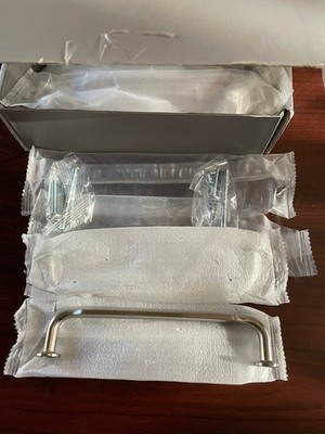Amerdeco Cabinet handles set of 10 NEW w/hardware brushed satin nickel 5.5 in