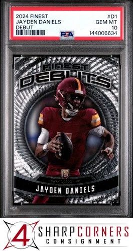 2024 TOPPS FINEST DEBUT #D1 JAYDEN DANIELS RC PSA 10