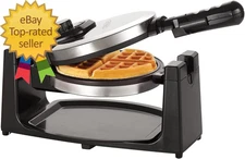Classic Rotating Waffle Maker with Nonstick Plates  Removable Drip Tray