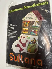 Vintage Christmas Sultana Clean New Open Kit Jeweled ‘Santa’s Toy Shop’ 32111