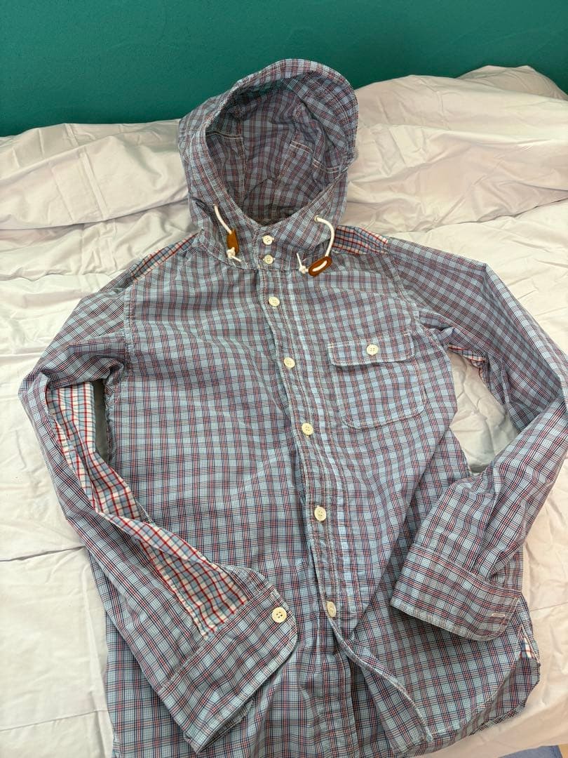 Junya Watanabe MAN Nylon Patchwork Check Hoodie S… - image 1