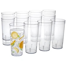Reusable 32oz Tumblers Set of 12 | BPA-Free Stackable Drinking Glasses