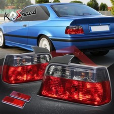 Red Housing Smoked Lens Tail Light Brake Reverse Lamps for 92-99 BMW E36 Sedan