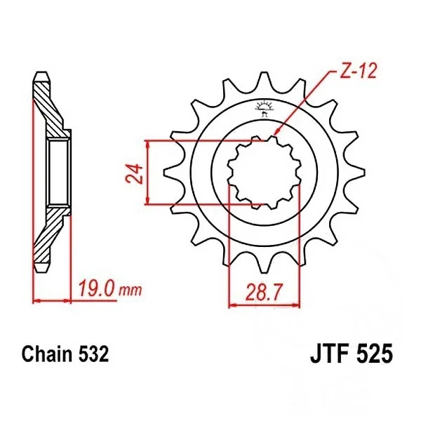 Ritzel Teilung 532 ZäHne 17 Ritzel Vorne JTF525.17-image