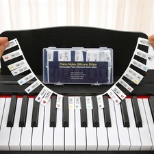 Premium Silicone Piano Keyboard Note Labels for Beginners, Removable
