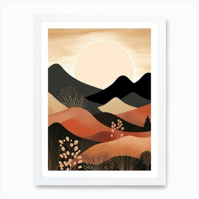 Sunset In The Mountains 17 Art Prin Framed Wall Art Poster Canvas Print Picture