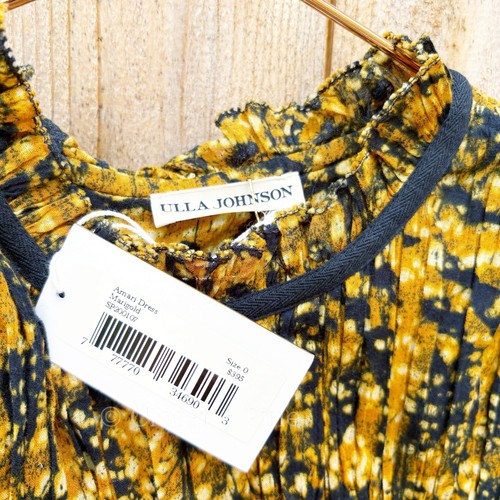 Ulla Johnson Amari Kleid Ringelblume Größe 0 Neu mit Etikett Midi Orange Schwarz Rüschen - Bild 3 von 14