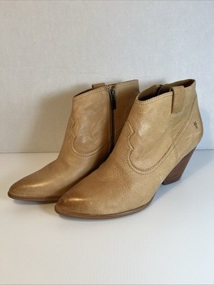 Frye Women's Reina Leather Booties, Sand Camel Brown, Size 10 Ankle Boots