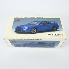 AUTOart Millennium 1/18 Nissan Skyline GT-R R34 V-Spec II Blue Diecast Model Car