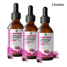 3Packs Lymphatic Drainage Drops - HHerbal Lymphatic Cleanse 60mL Organic