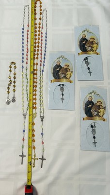 Lot 7 Rosaries Catholic Padre Pio St Anthony St Peregrine Lady Mt Carmel