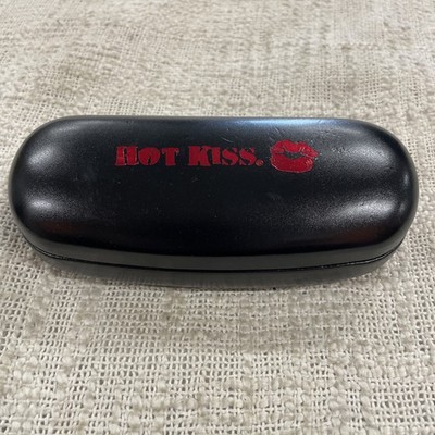 Hot Kiss Black & Red Clam Shell Sunglasses Eyeglasses Hard Case