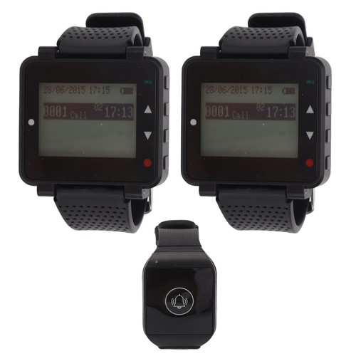 Bezprzewodowy system wywołujący 2 Zegarek Odbiornik Wyświetlacz LCD 1 pager Ipx4 Waterpro DTS - Zdjęcie 2 z 24