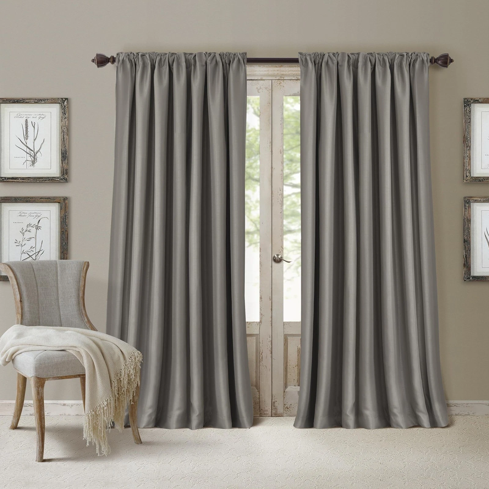 Elrene Home Fashions All Seasons Energy Efficient Room Darkening Rod Pocket W...